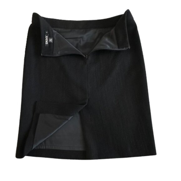 DKNY Women's Small Black Midi Straight/Pencil Wool Blend Fully Lined Skirt - Picture 5 of 16